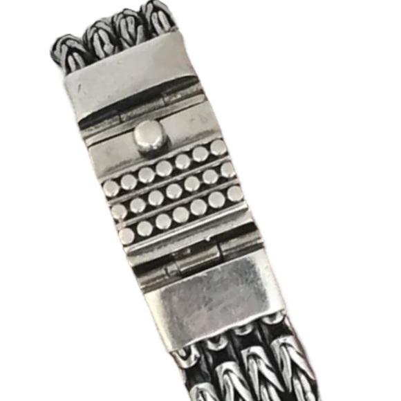 Chunky Sterling Silver Multi Byzantine Chain Bracelet Heavy 925 Silver Bali - Picture 3 of 9